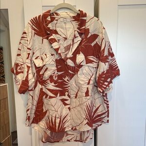 Linen oversized resort shirt